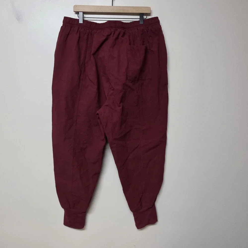 Kidoriman Men's Gelyu Harem Japanese Street Burgundy Red Cotton Jogger Pants 3XL